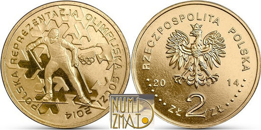 2 zł 2014 r. - Soczi 2014 - Polska Reprezentacja Olimpijska, dwa złote NG
