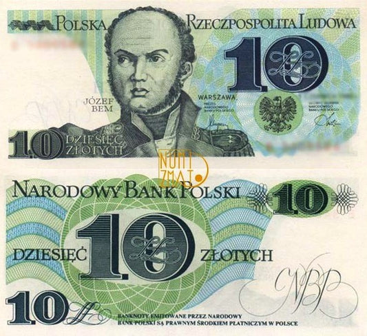 Banknot 10 zł 1982 SERIA A, BEM dziesięć złotych UNC